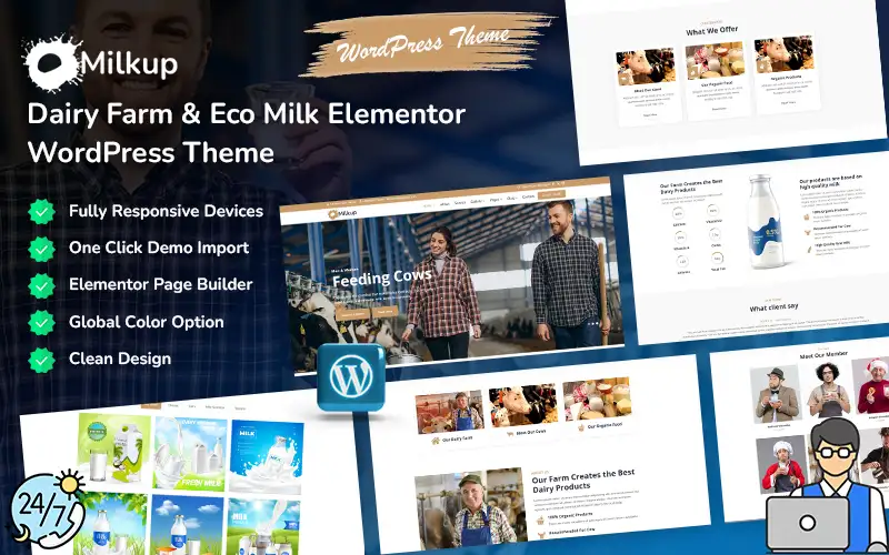 Milkup – Dairy Farm & Eco Milk WordPress Theme