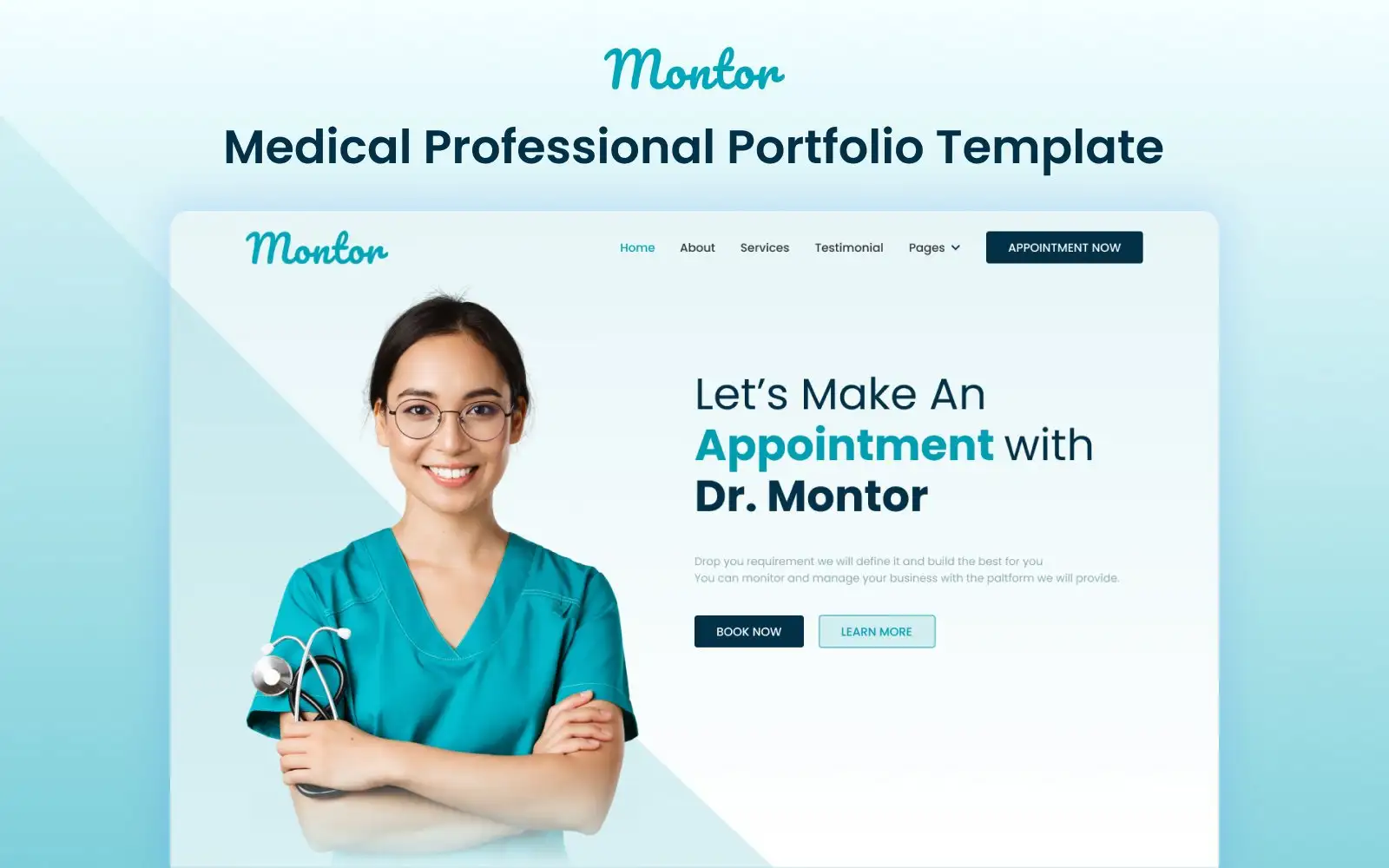 Montor – Medical Professional Portfolio Elementor Template Elementor Kit