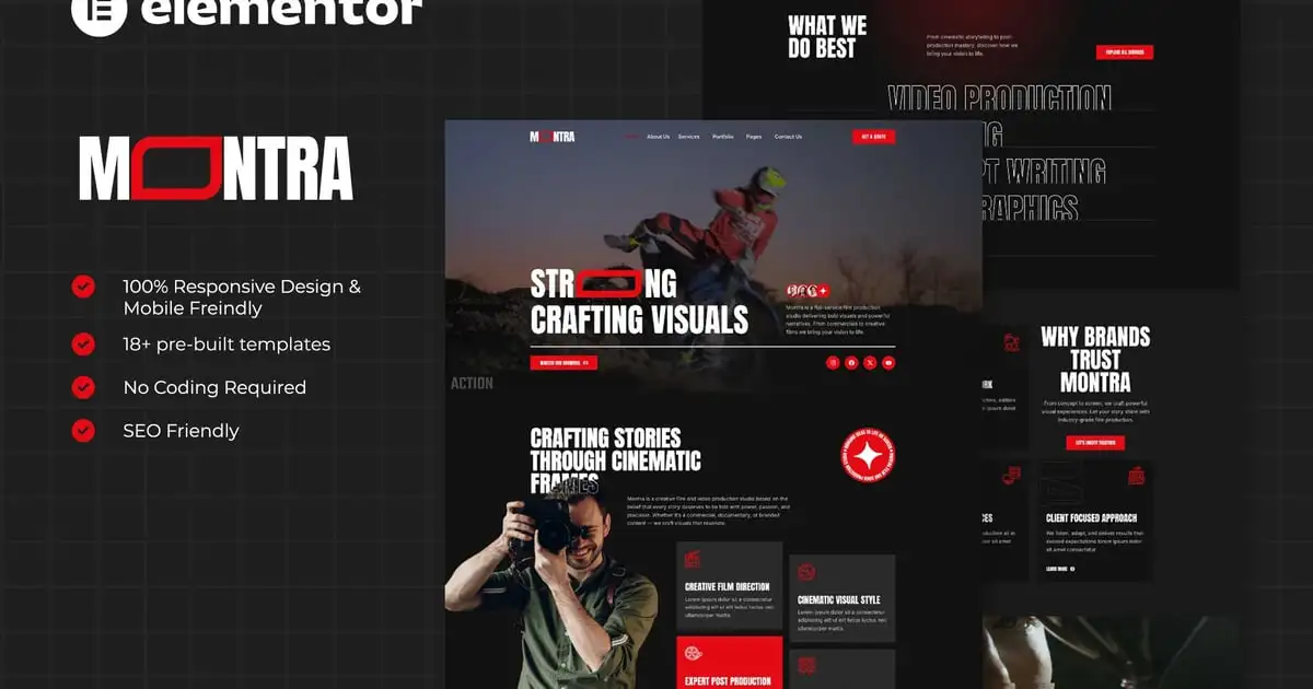Montra – Film & Video Production Elementor Template Kits