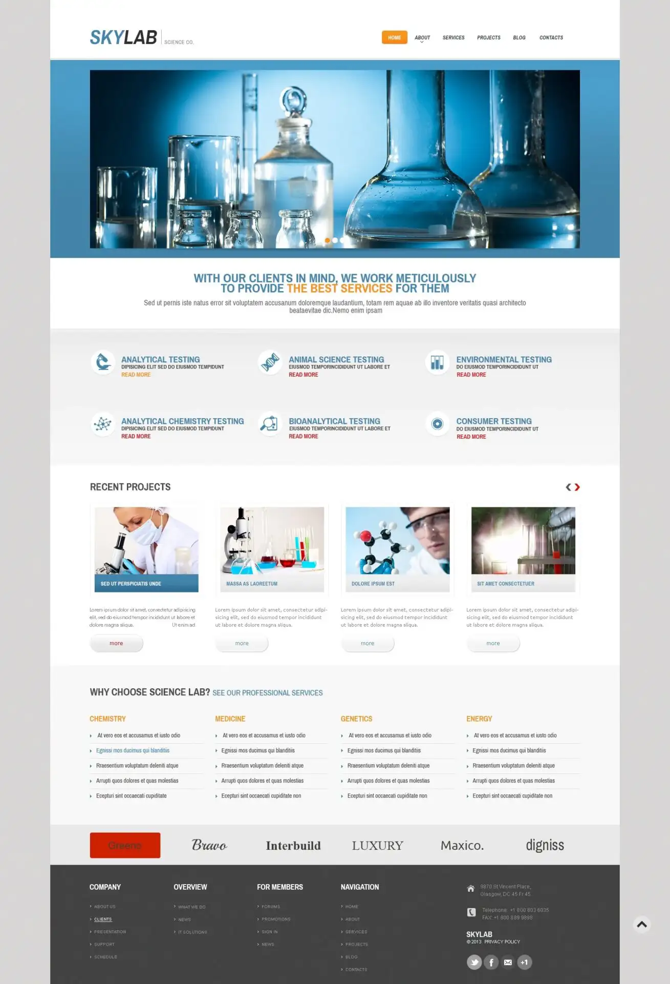 Multi-Purpose Chem Lab WordPress Theme