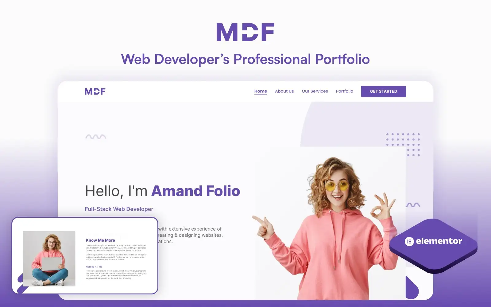 Mydevfolio V1 – Best Elementor Portfolio Template for Developers Elementor Kit