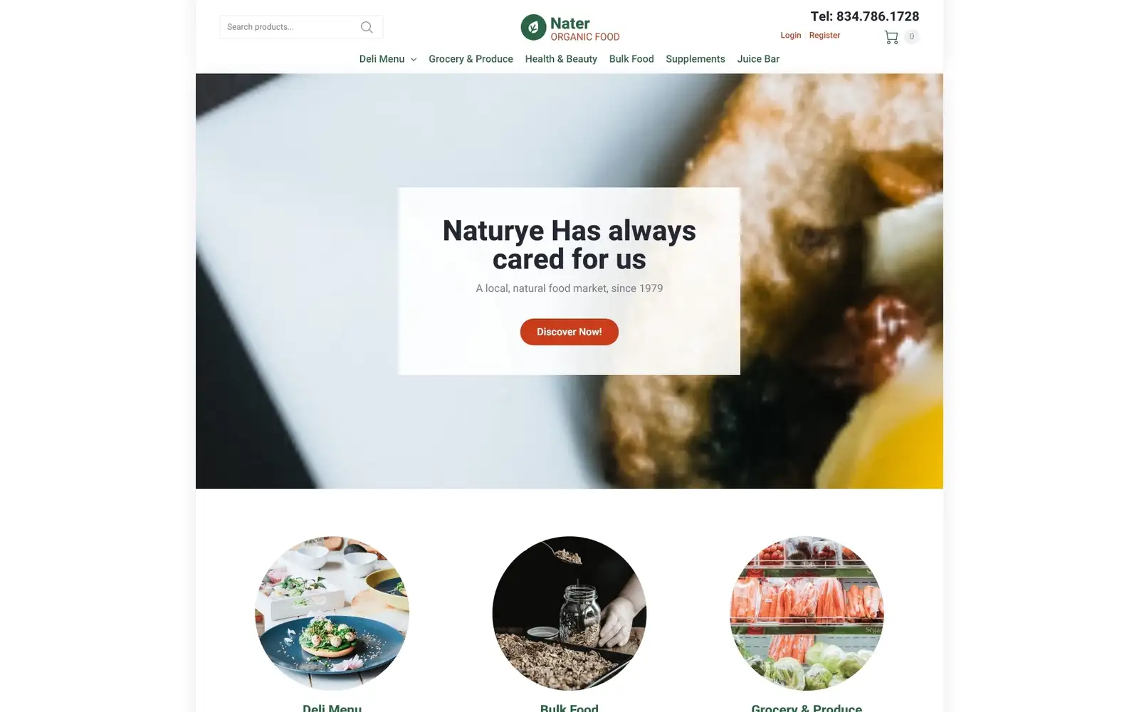 Nater – Organic Food ECommerce Modern Elementor WooCommerce Theme