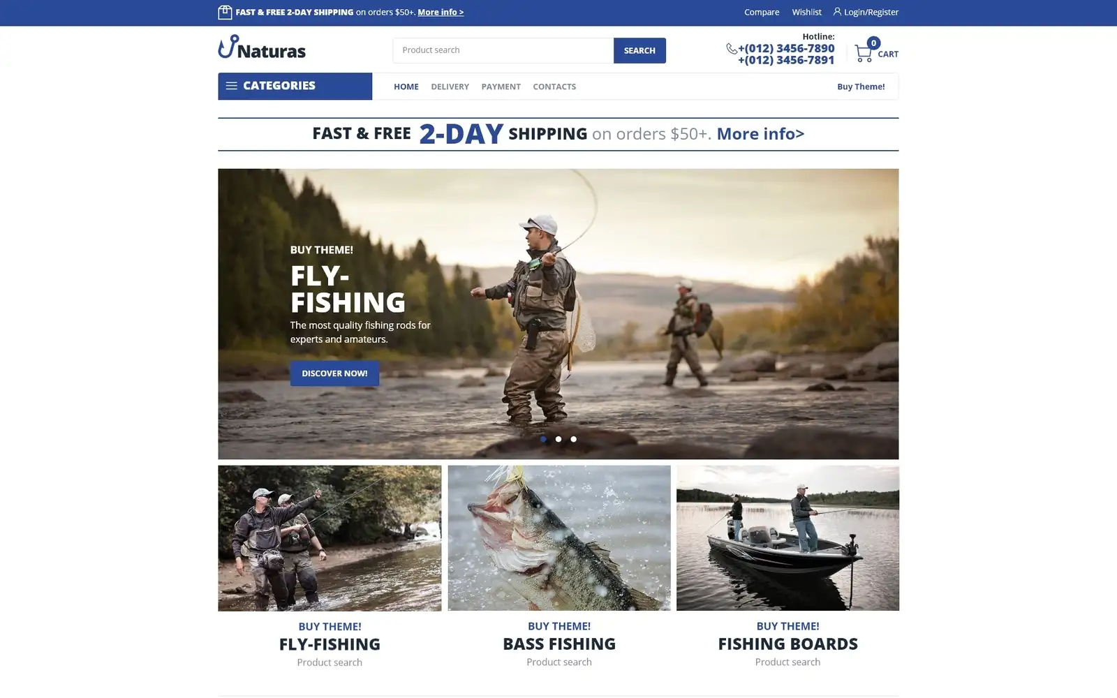 Naturas – Fishing ECommerce Classic Elementor WooCommerce Theme