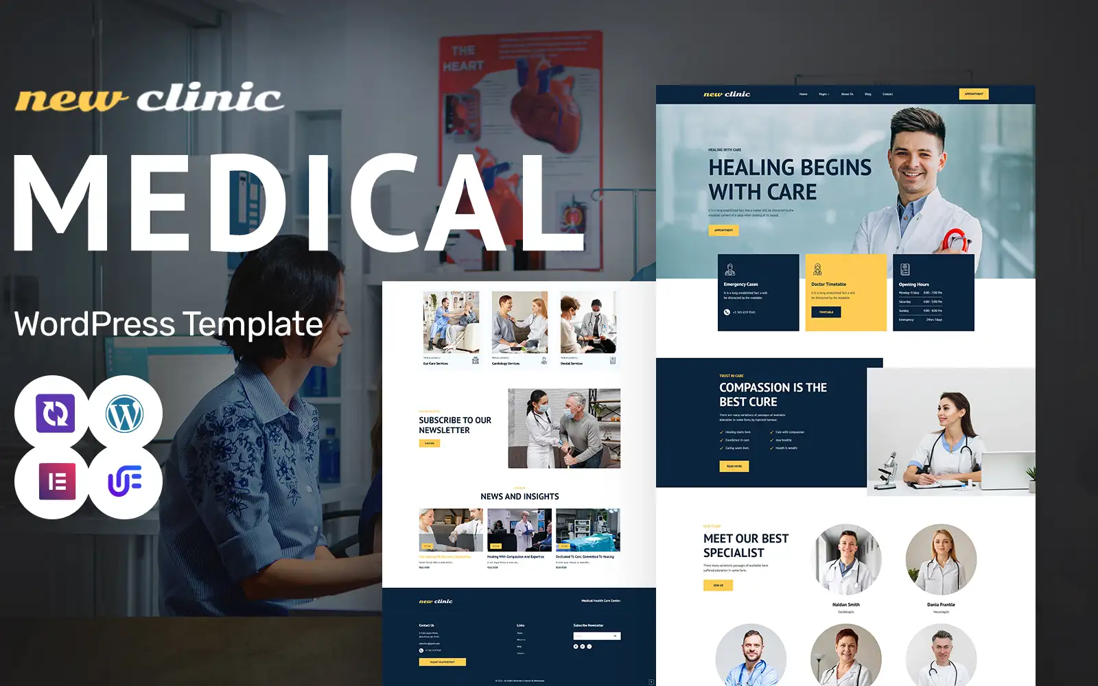 New Clinic – Medical And Health Services WordPress Elementor Theme WordPress Theme