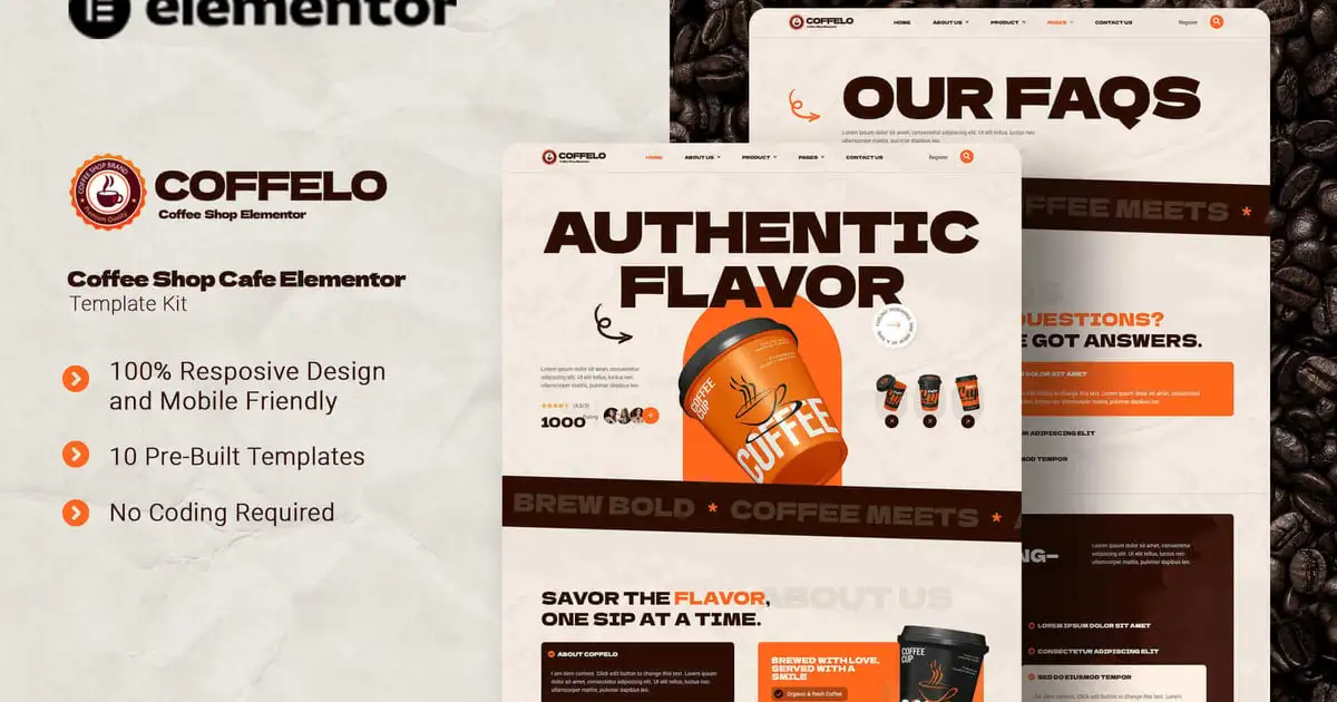 Coffelo – Coffee Shop Cafe Elementor Template Kit