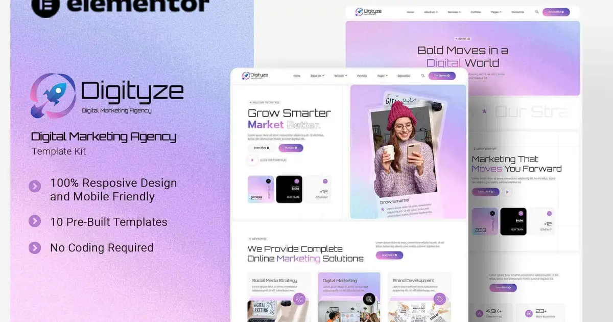 Digityze – Digital Marketing Agency Elementor Template Kit