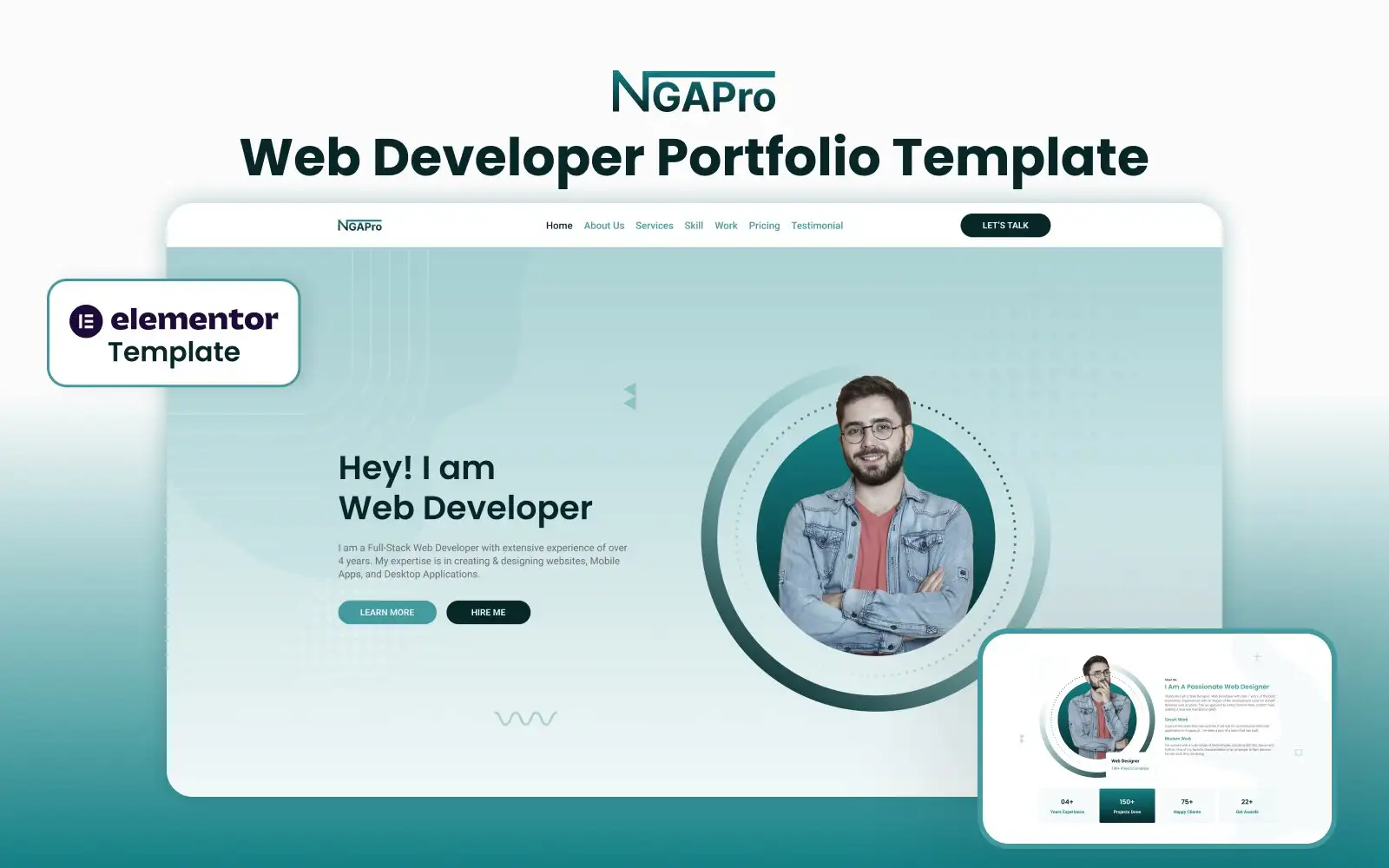 NextGenAppsPro – Elementor Portfolio Template for Developers Elementor Kit