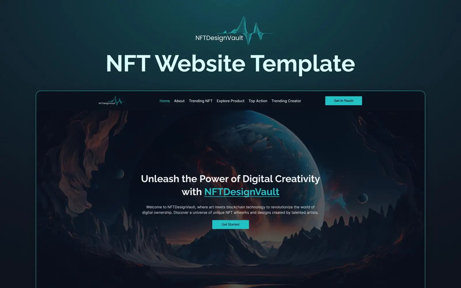 NFTDesignVault – One Page NFT Elementor Template Kit Elementor Kit
