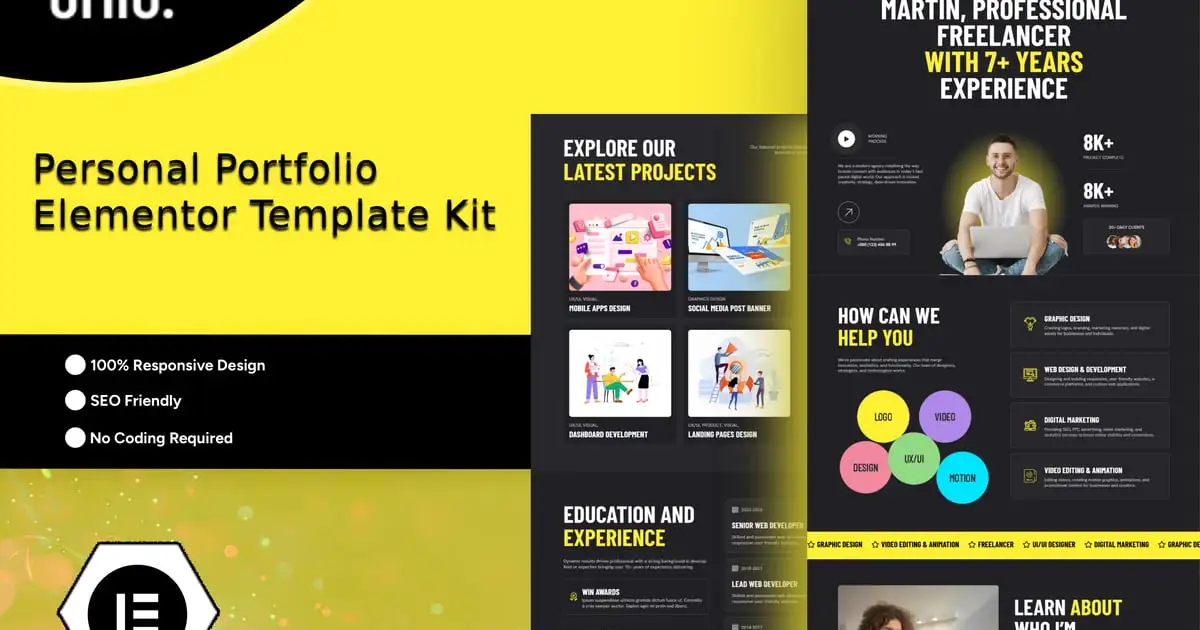 Omio – Modern Personal Portfolio Elementor Template Kit