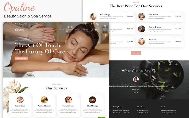 Opaline – Beauty Salon & Spa Service Woocommerce Theme WooCommerce Theme