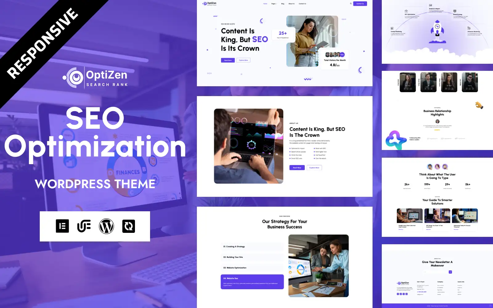 OptiZen – Digital Marketing & SEO Agency WordPress Elementor Theme WordPress Theme