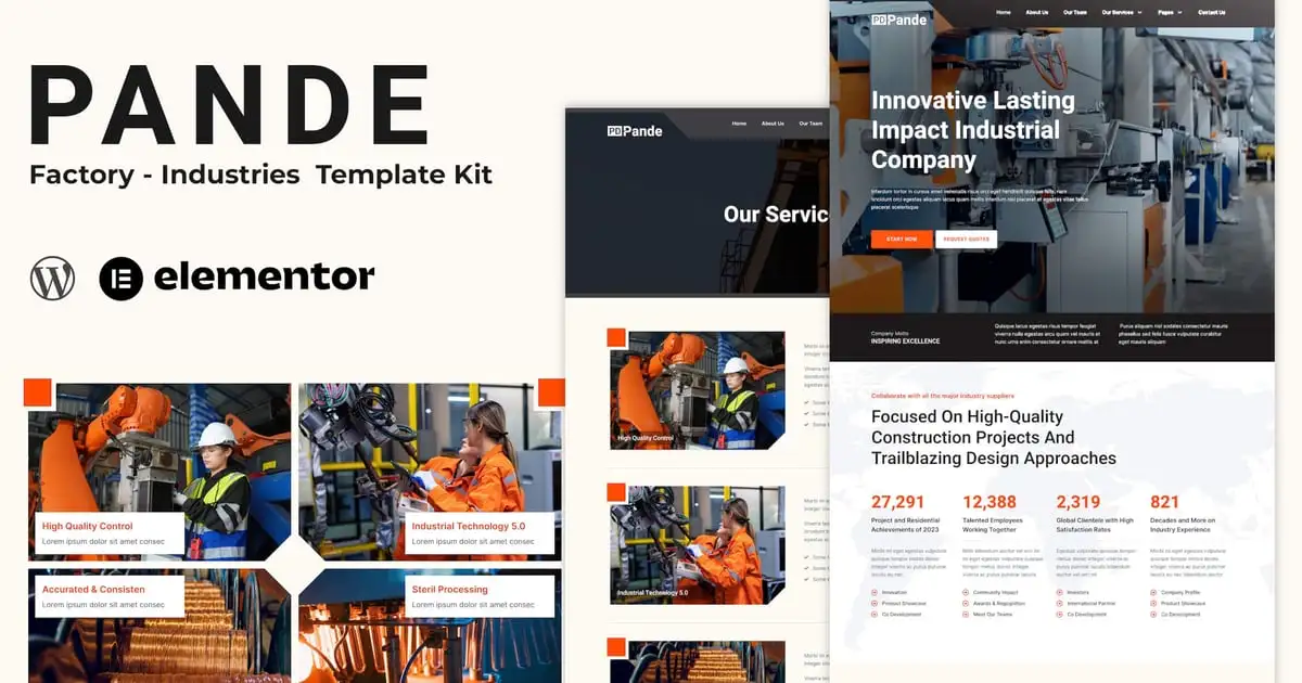 Pande – Factory & Industrial Elementor Template Kit