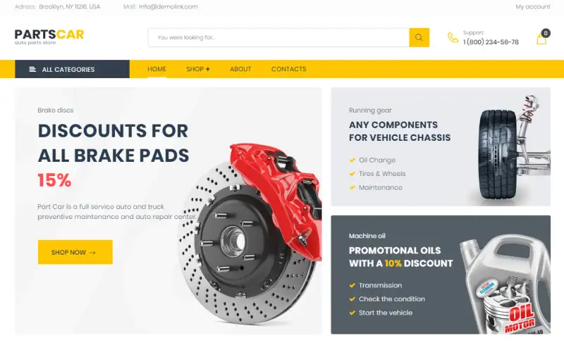 PartsCar – Car Repair Classic Elementor WooCommerce Theme