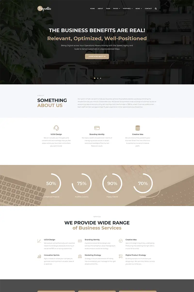 Payrollix – Internet Business Accounting WordPress Theme