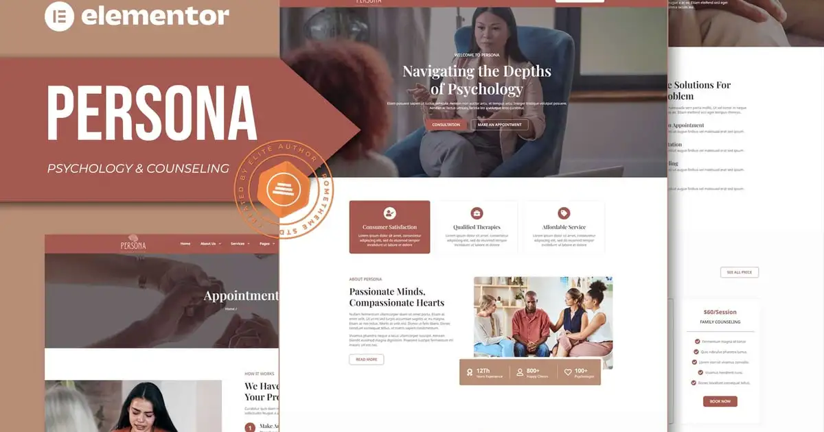 Persona – Psychology & Counseling Elementor Template Kit