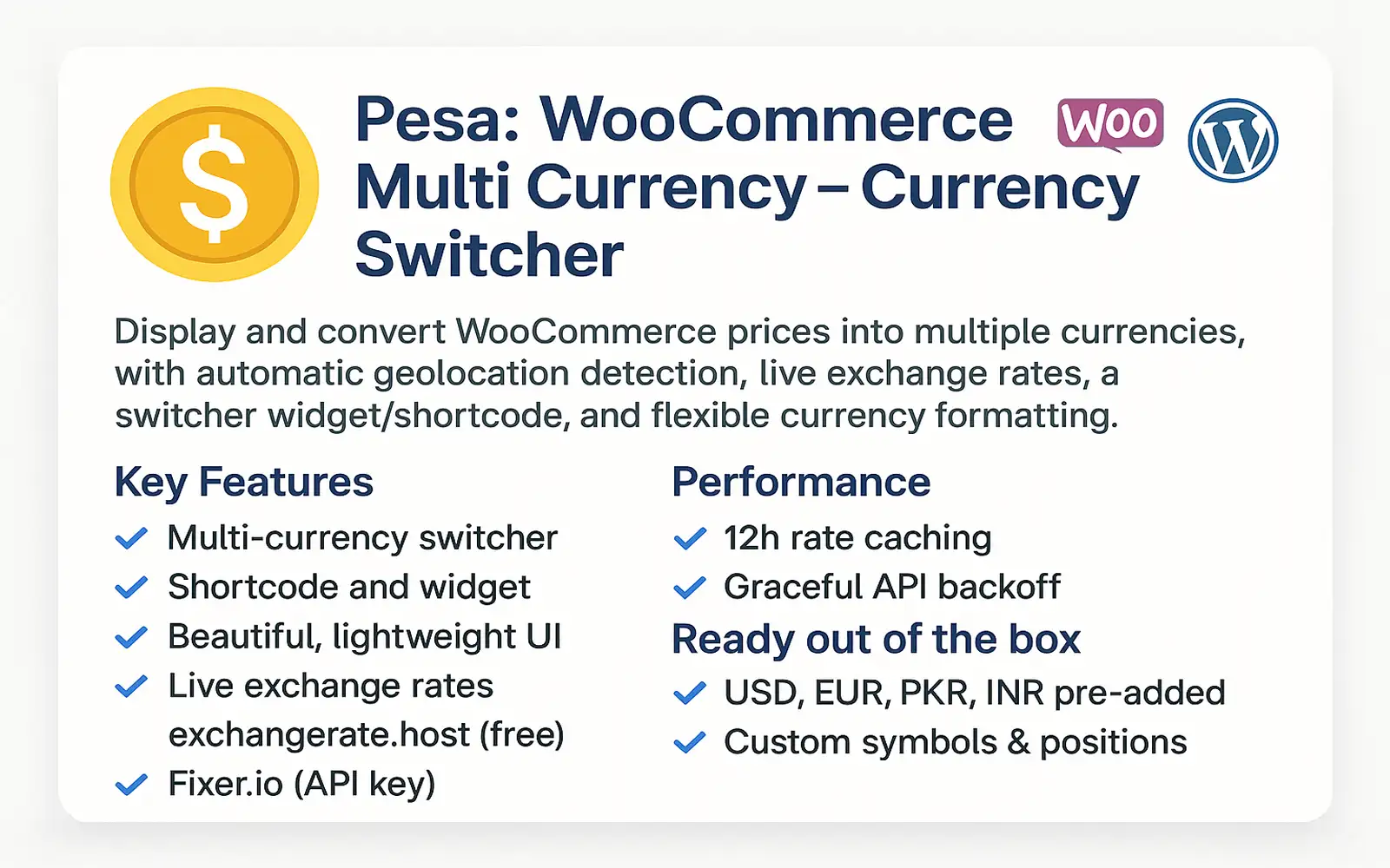 Pesa : WooCommerce Multi Currency – Currency Switcher WordPress Plugin