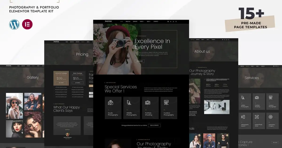 Photox – Photography & Portfolio Elementor Template Kit