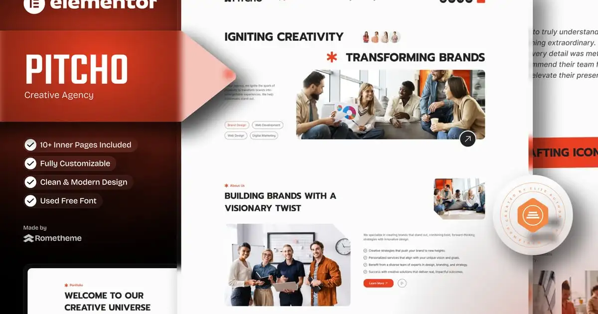 Pitcho – Creative Agency Elementor Template Kit