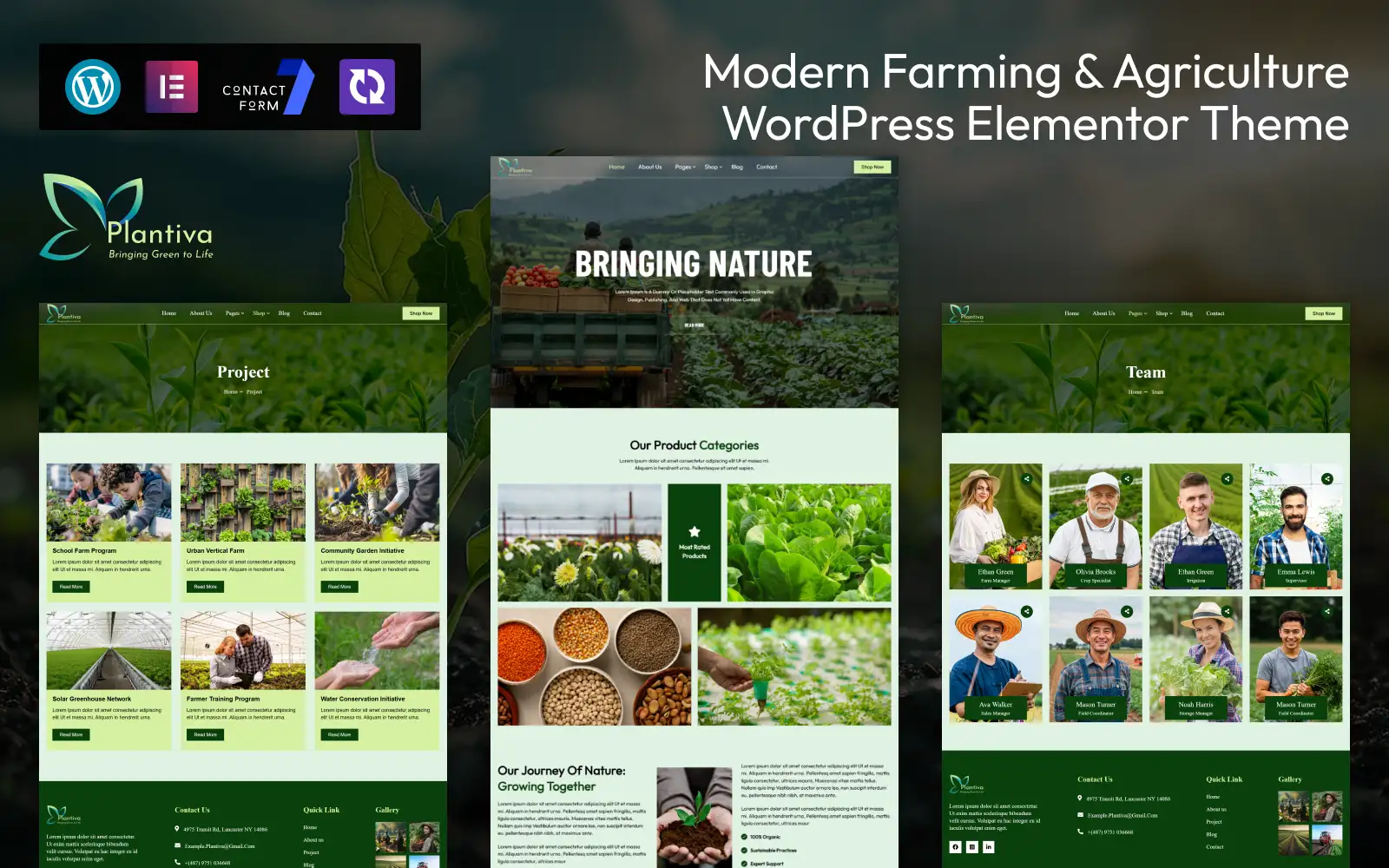 Plantiva – Modern Farming & Agriculture WordPress Elementor Theme WordPress Theme