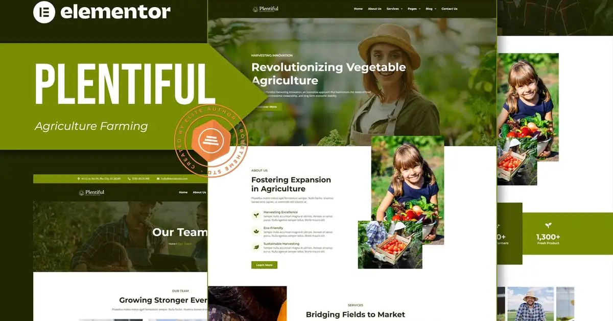 Plentiful – Agriculture Farming Elementor Template Kit