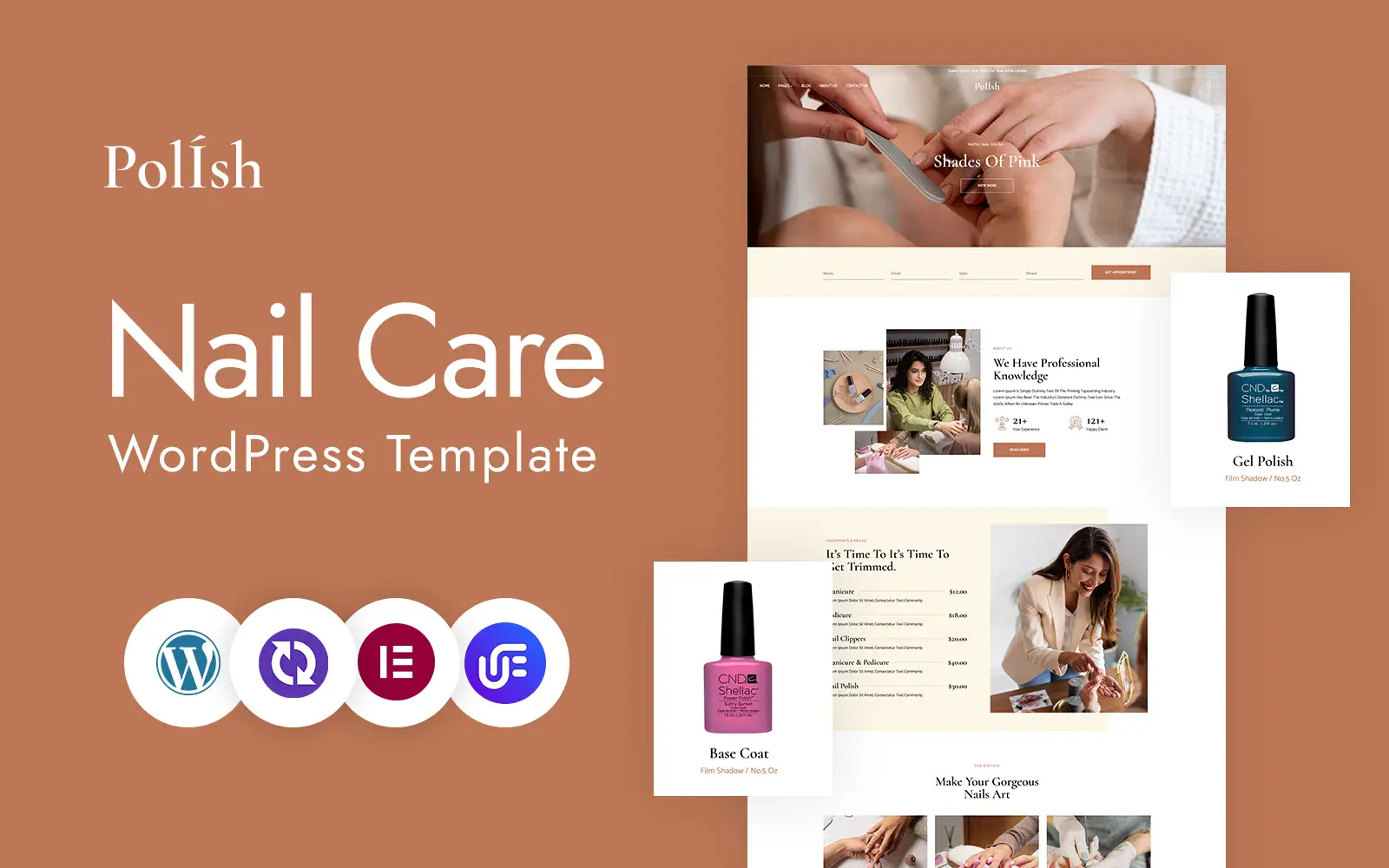 Polish – Nail Care And Polish WordPress CMS Elementor Template WordPress Theme