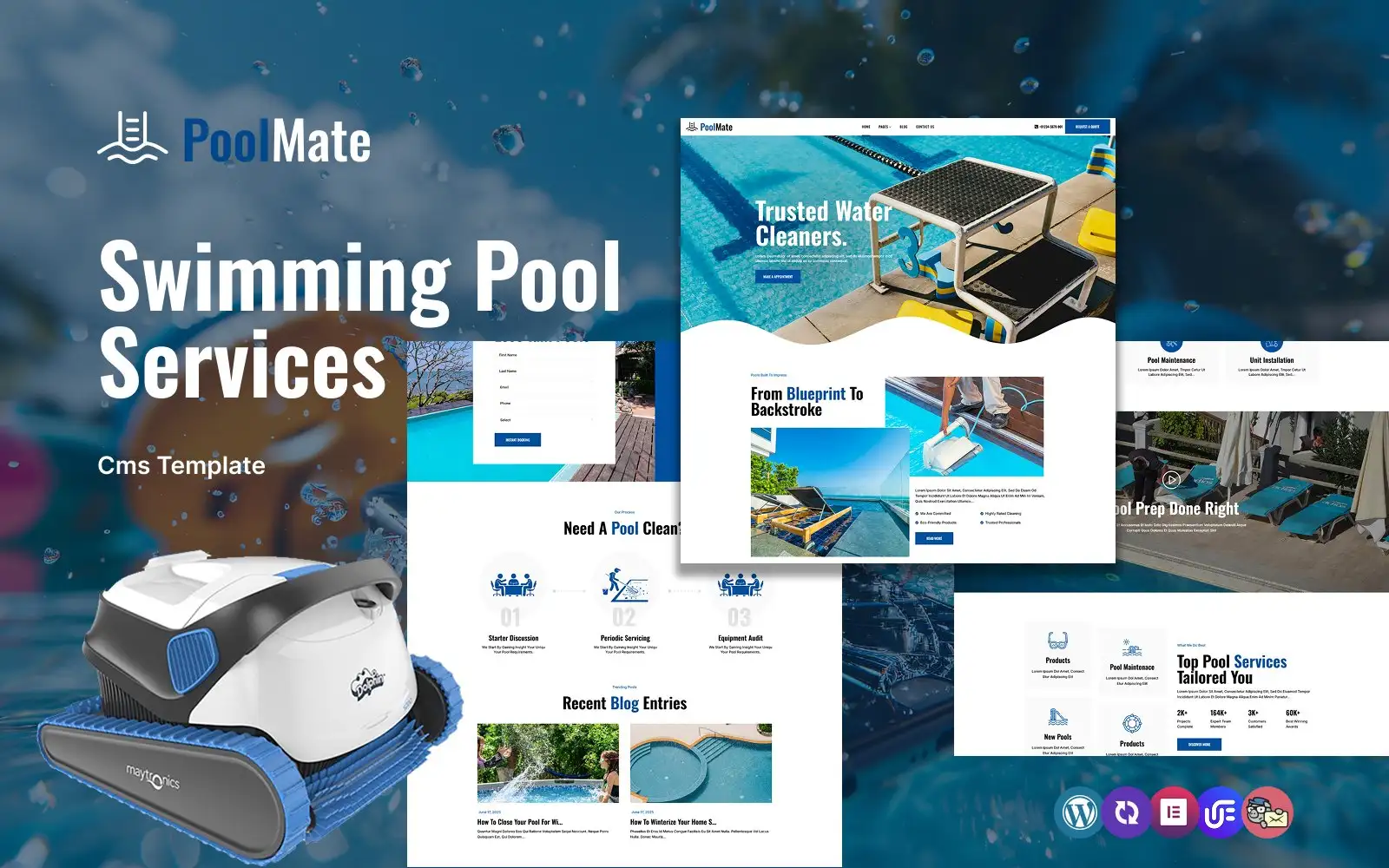 PoolMate – Swimming Pool Service Multipurpose Responsive WordPress Theme