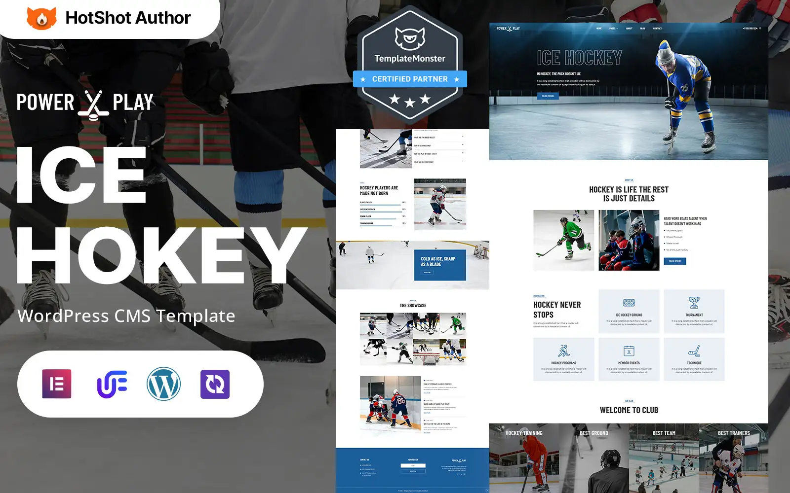 Power Play – Ice Hockey Club And Training WordPress Elementor Theme WordPress Theme