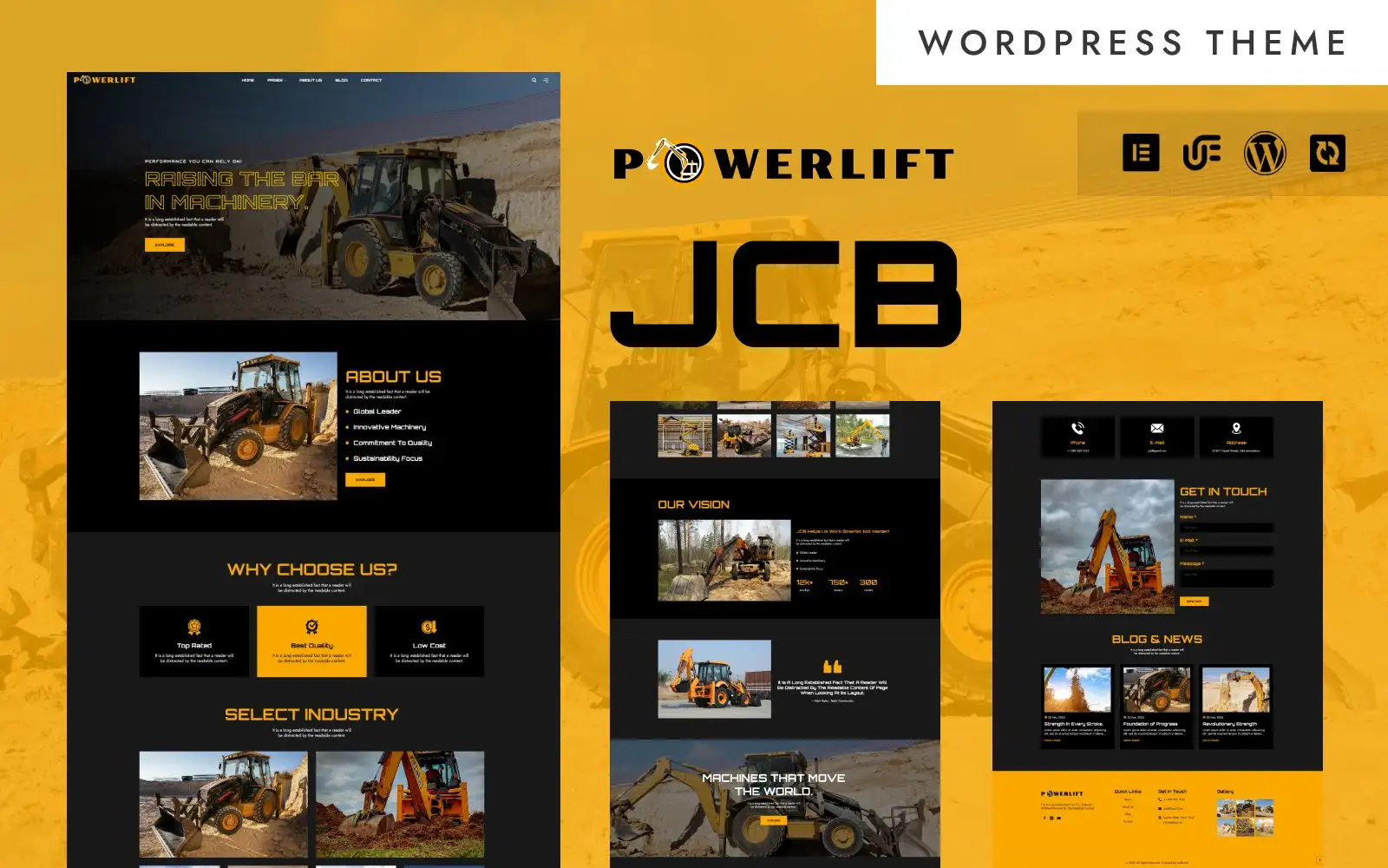 PowerLift – JCB & Industrial Machinery WordPress Elementor Theme WordPress Theme