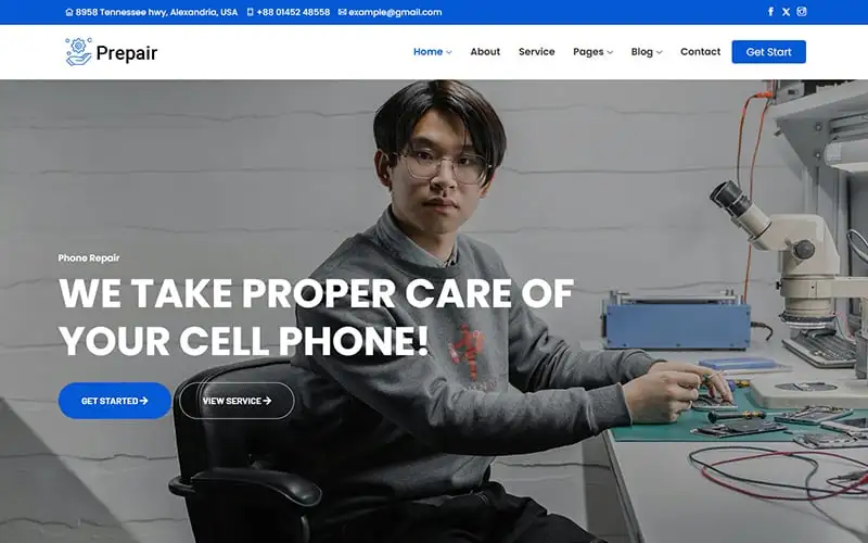 Prepair – Electronics Repair & Cell Phone Service Center WordPress Theme