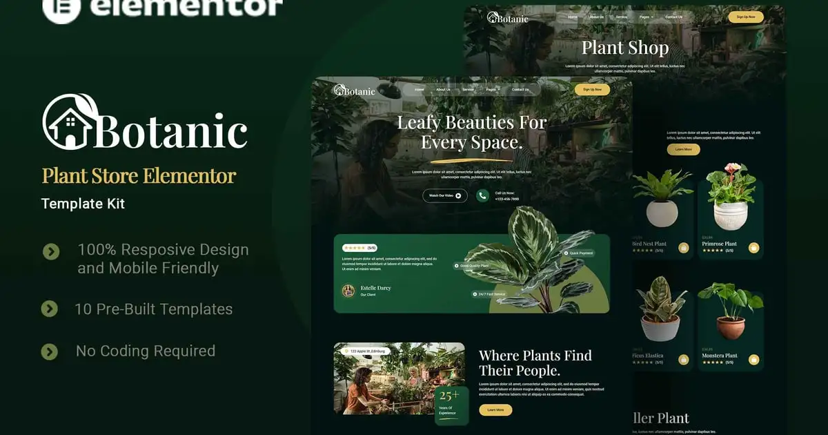 Botanic – Plant Store Elementor Template Kit