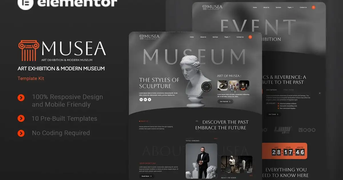 Musea – Art Exhibition & Modern Museum Elementor Template Kit