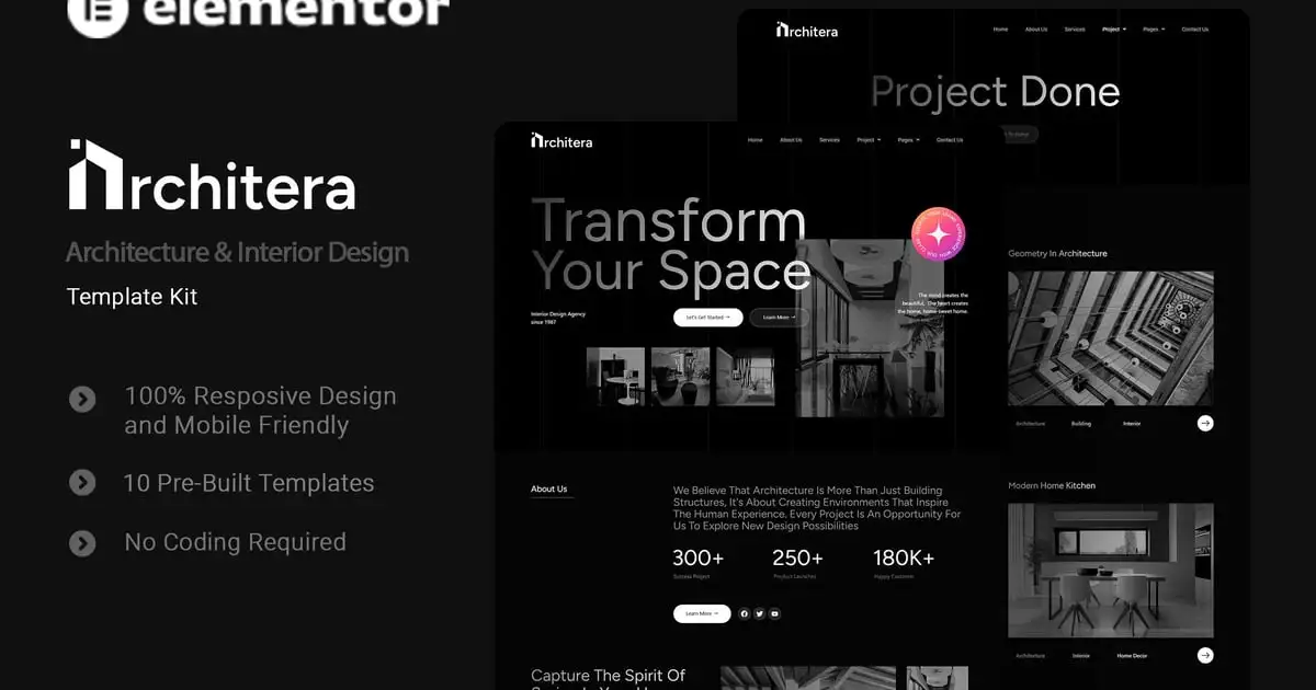 Architera – Architecture & Interior Design Elementor Template Kit