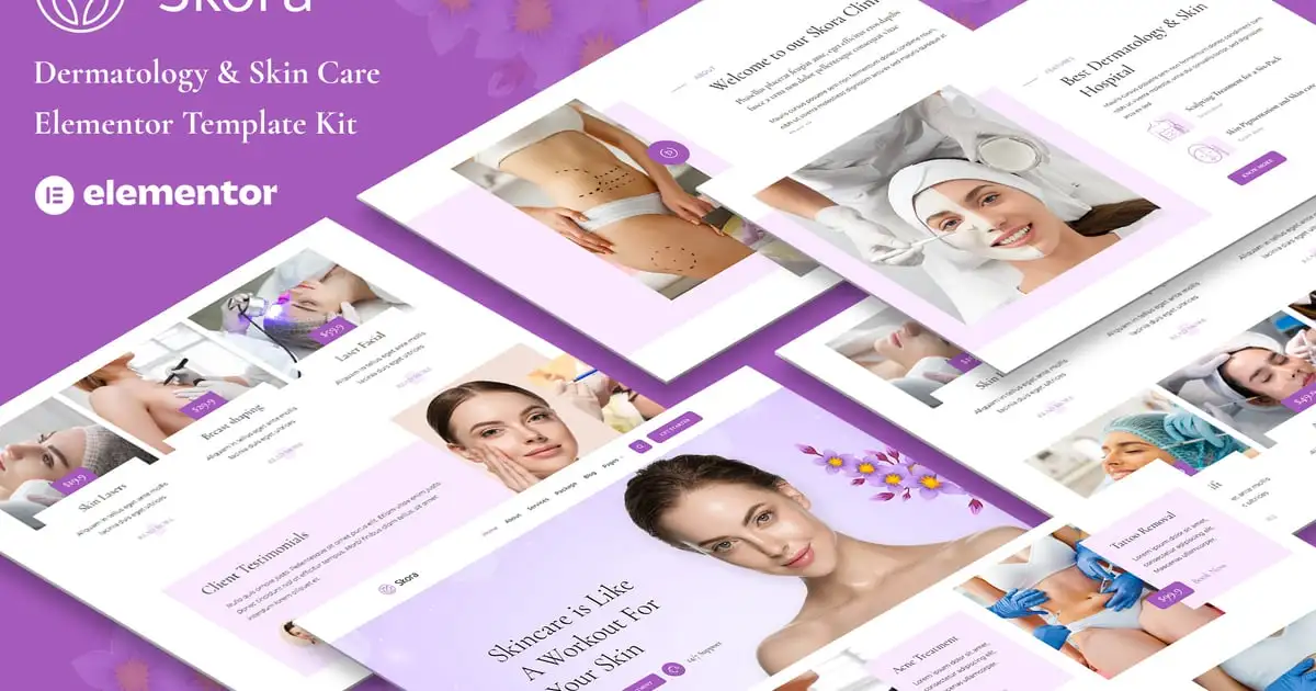 Skora – Dermatology & Skin Care Elementor Template Kit