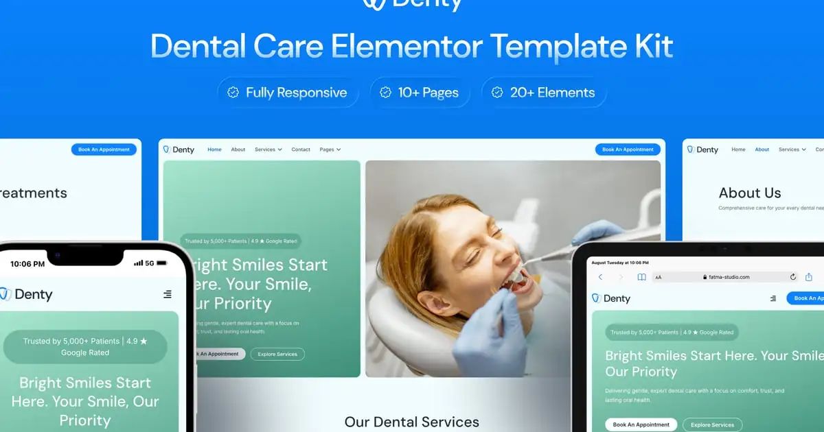 Denty – Dental Care Elementor Template Kit