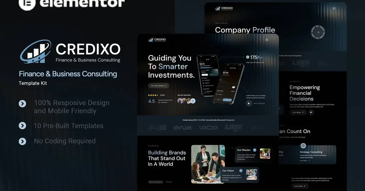 Credixo – Finance & Business Consulting Elementor Template Kit