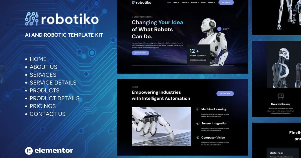 Robotiko – Robotic & AI Elementor Template Kit