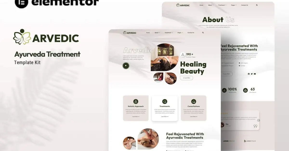 Arvedic – Beauty Treatment Elementor Template Kit