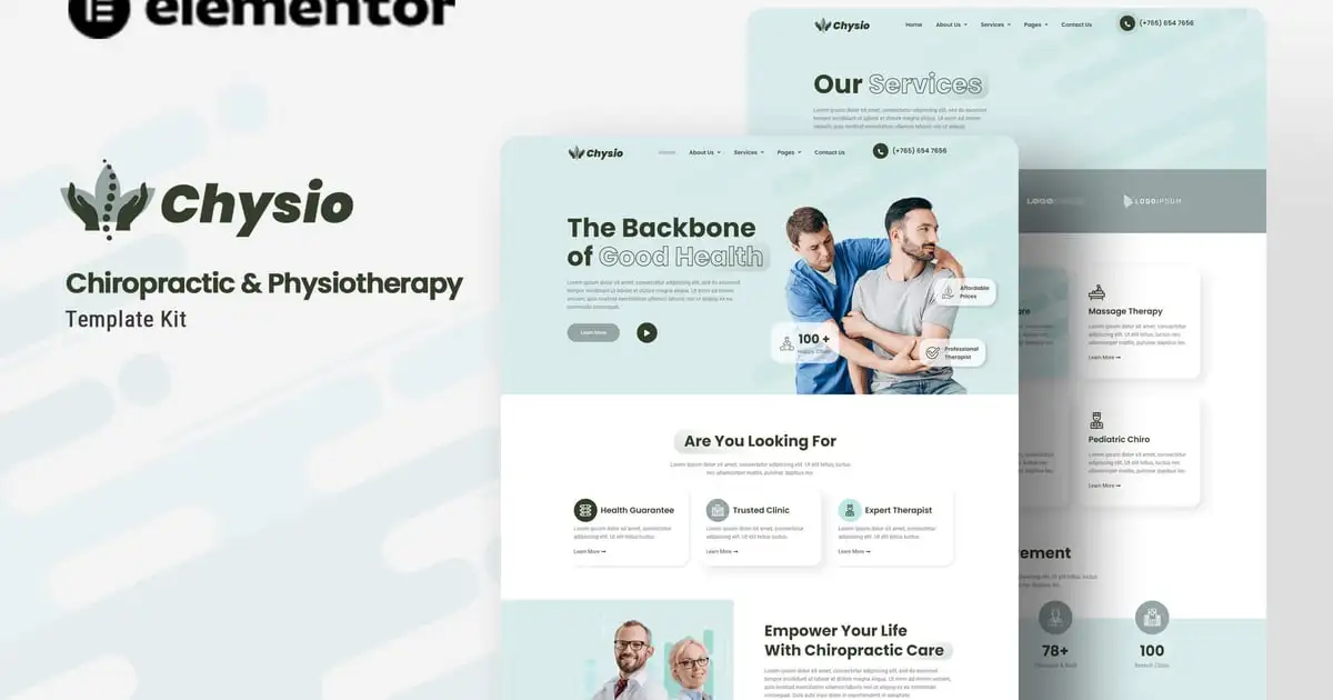 Chysio – Chiropractic & Physiotherapy Elementor Template Kit