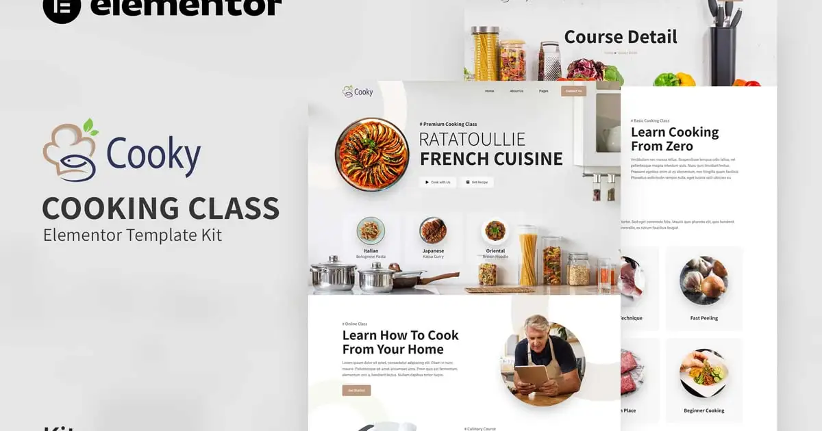 Cooky – Cooking Class Elementor Template Kit