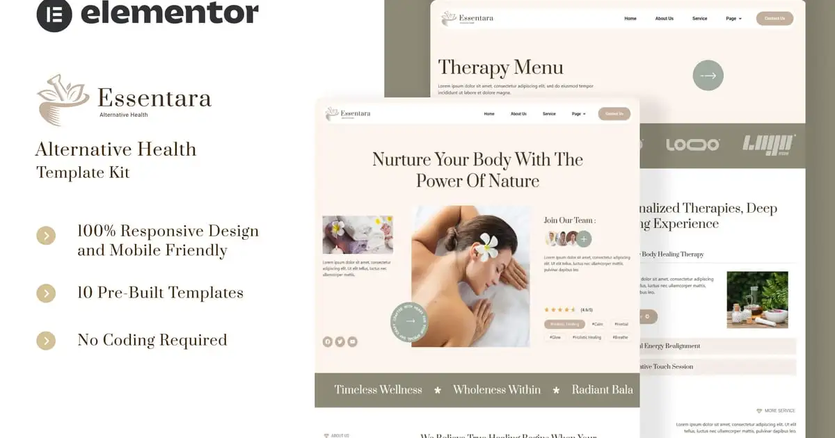 Essentara – Alternative Health Elementor Template Kit