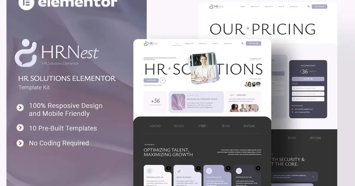 preview20hrnest HRNest – HR Solutions Elementor Template Kit