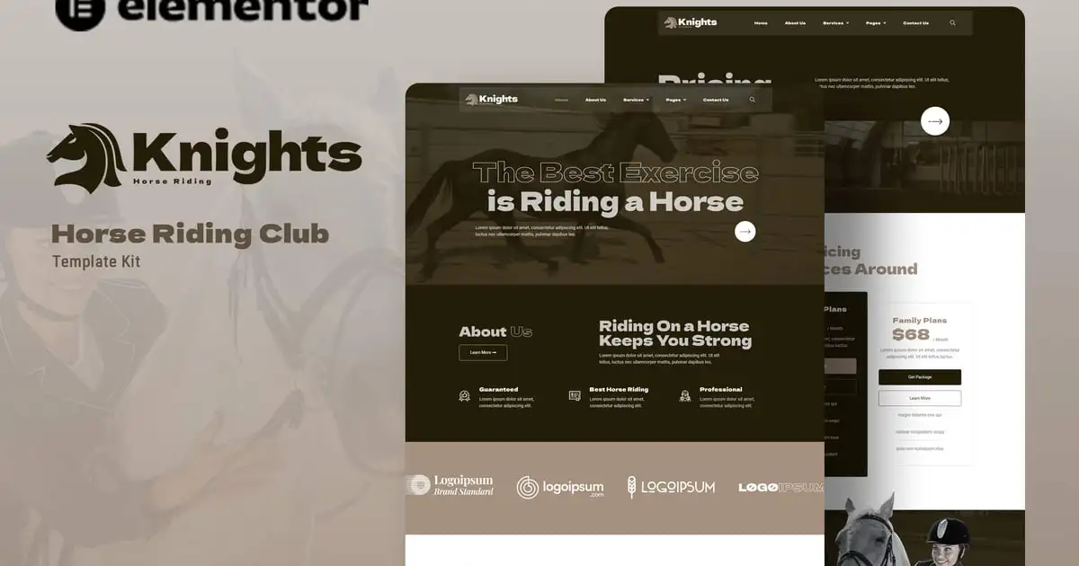Knights – Horse Riding Club Elementor Template Kit
