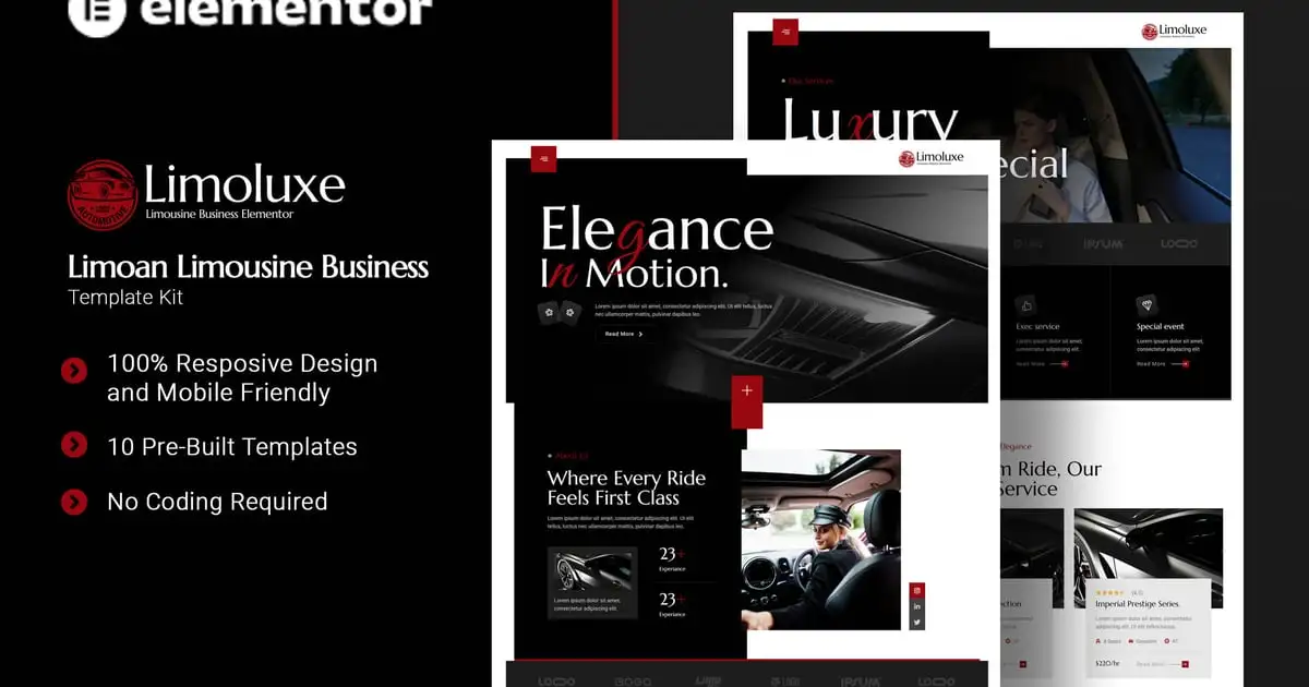 Limoluxe – Limoan Limousine Business Elementor Template Kit