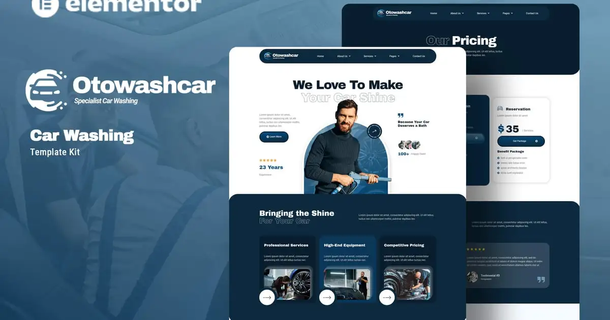 Otowashcar – Car Washing Elementor Template Kit