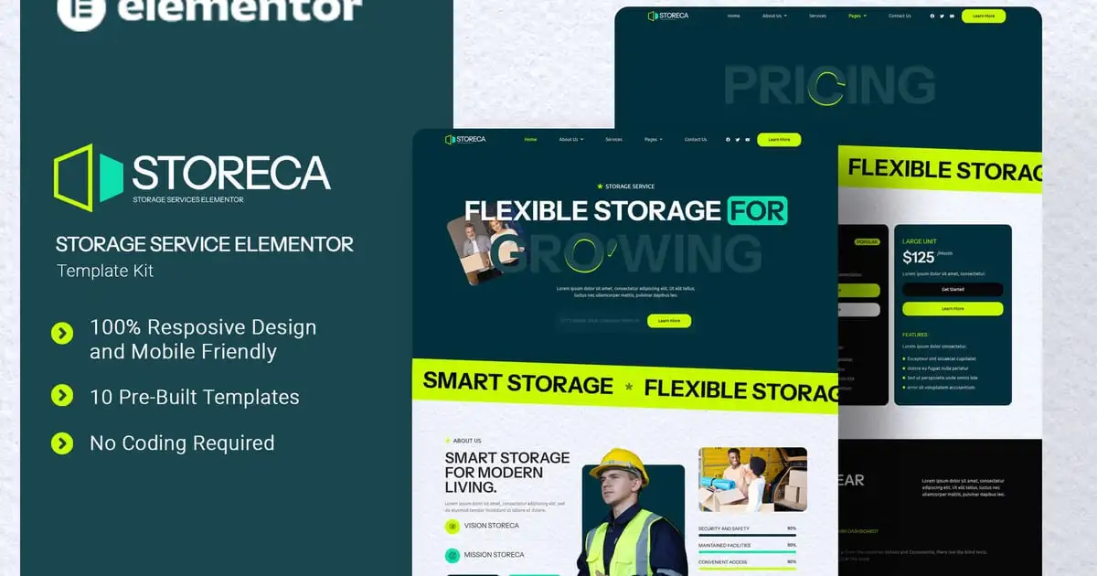 Storeca – Storage Service Elementor Template Kit