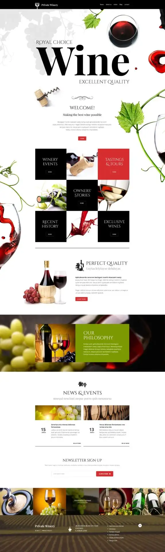 Private Winery WordPress Theme