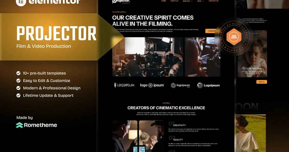 Projector – Film & Video Production Elementor Template Kit