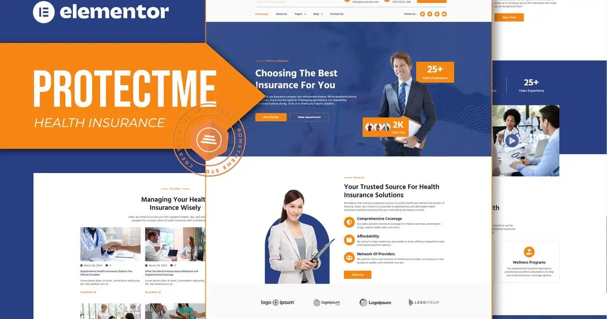 Protectme – Health Insurance Elementor Template Kit