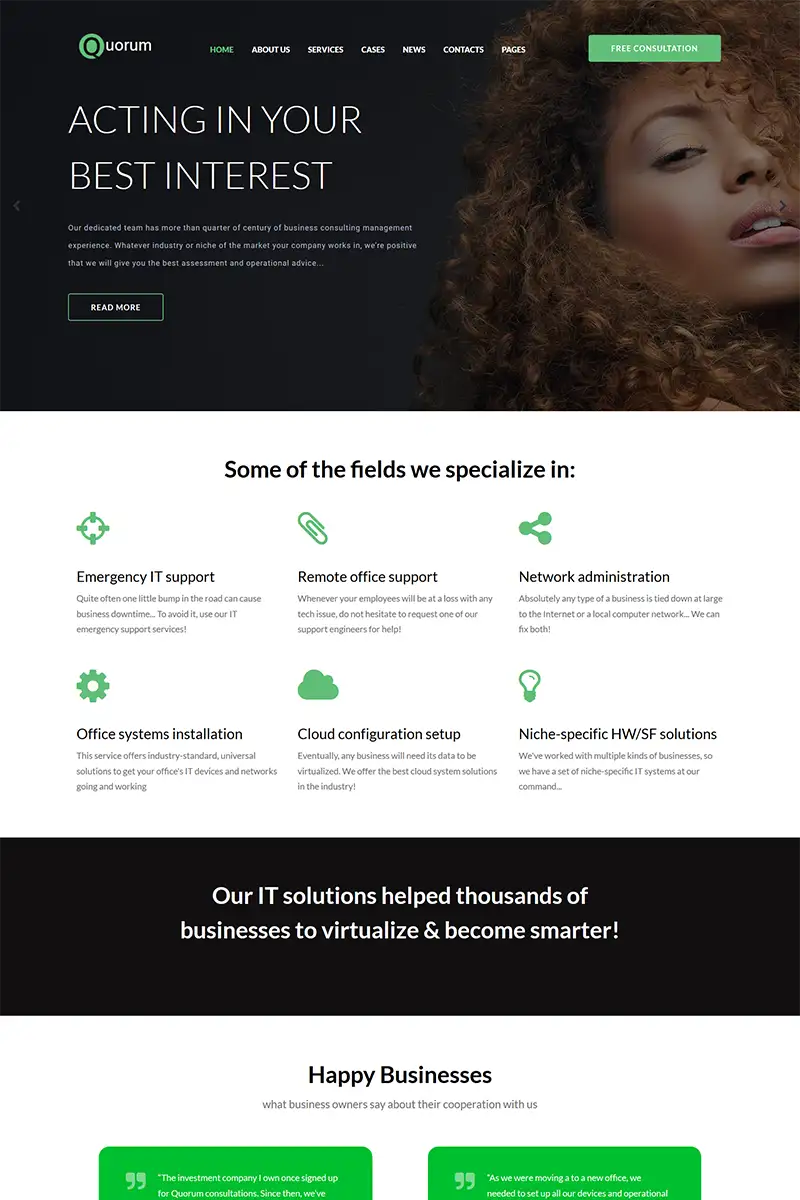 Quorum – Corporate WordPress Elementor Theme WordPress Theme