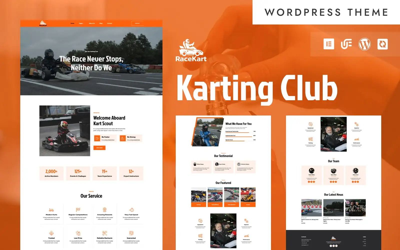 RaceKart – Go-Kart & Racing Sports WordPress Elementor Theme WordPress Theme